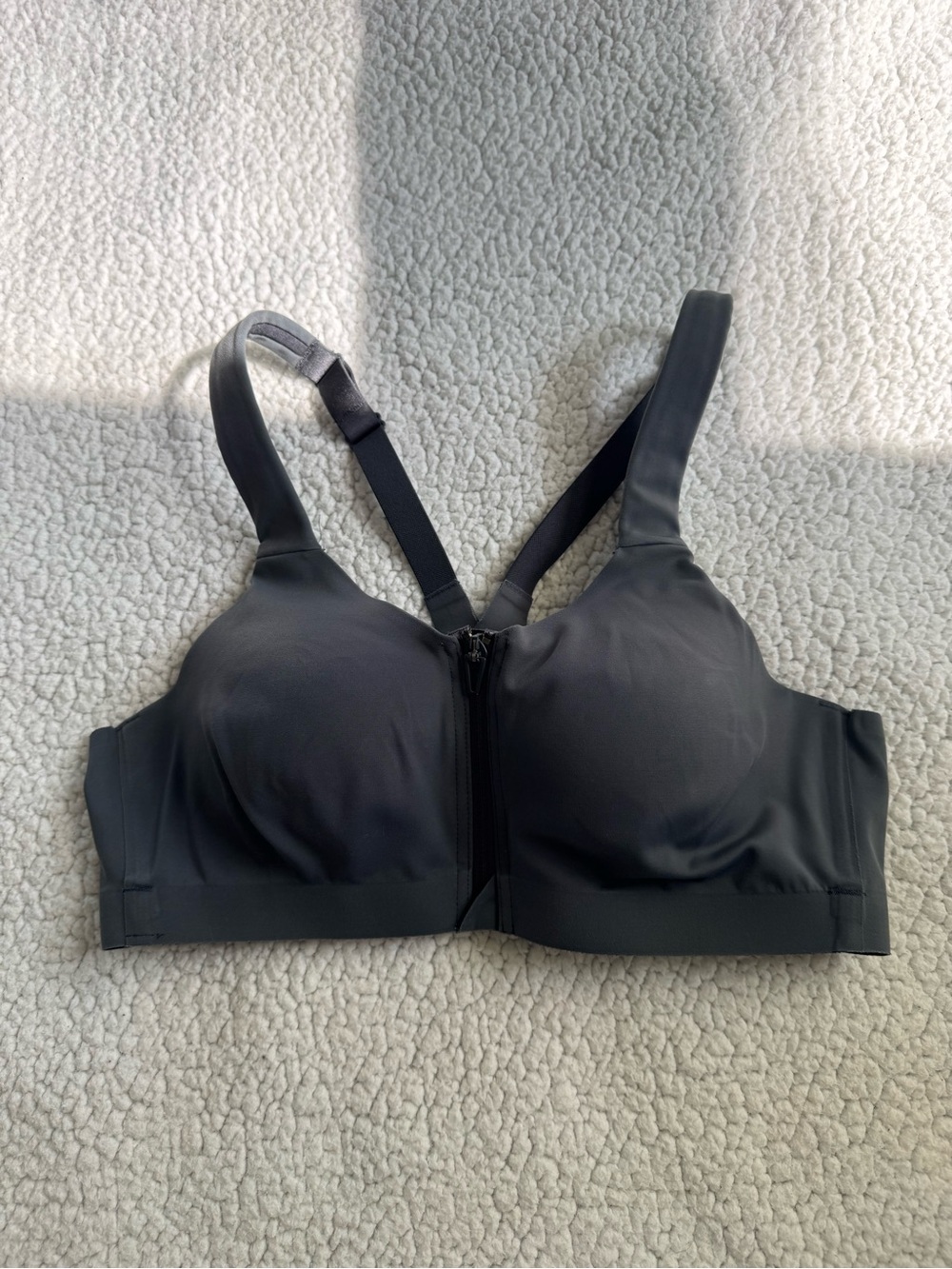 Victoria's Secret Dark Grey Front-Zip Sports Bra